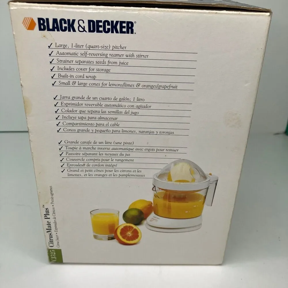 Black & Decker Citrus Mate Plus 32OZ Orange Juicer w/ Pulp Strainer CJ525 New